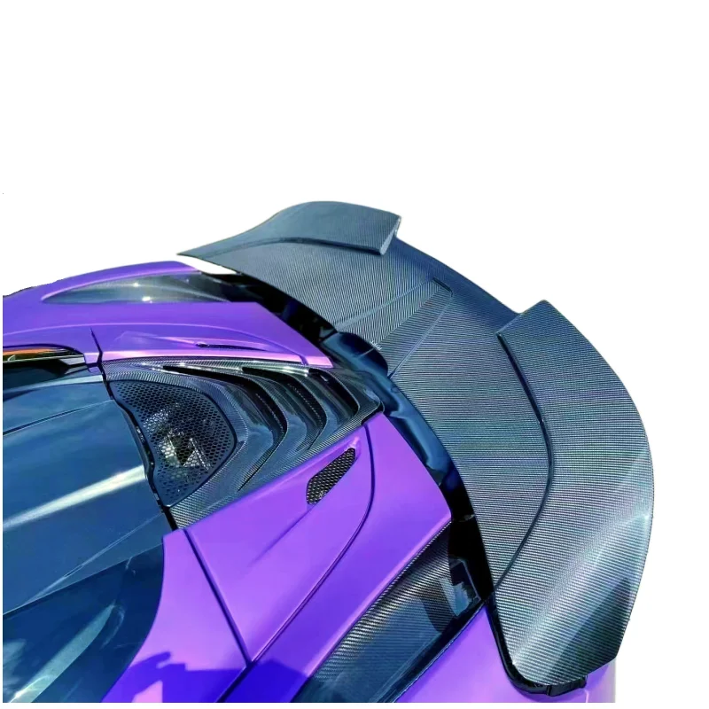 

For Mclaren 720s RY Style Dry Carbon Fiber Rear Spoiler Body Kit Front Bumper Edge Side Skirt Rear Diffuser