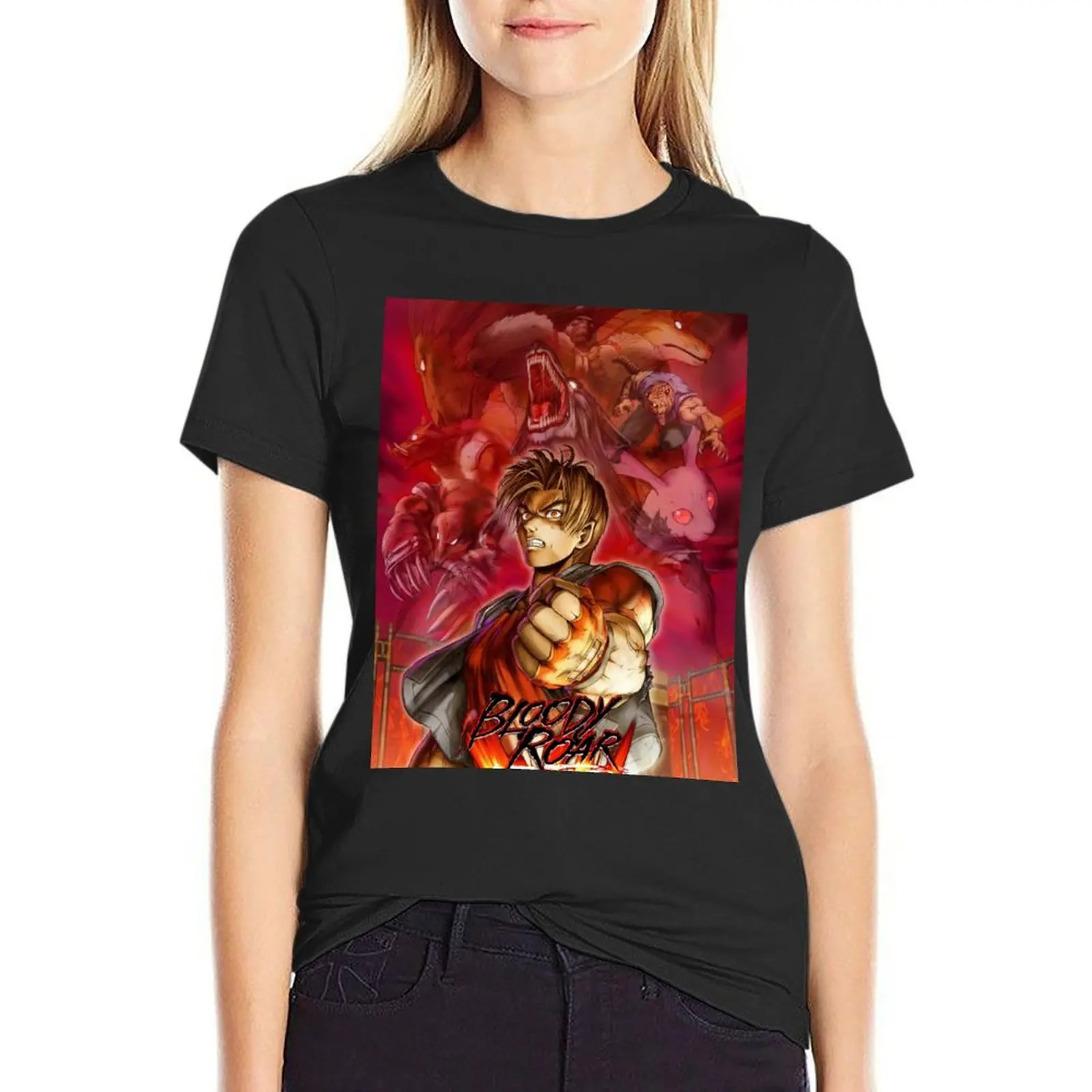 

Original Bloody Roar Poster Art T-Shirt heavyweights summer clothes tees Womens clothing