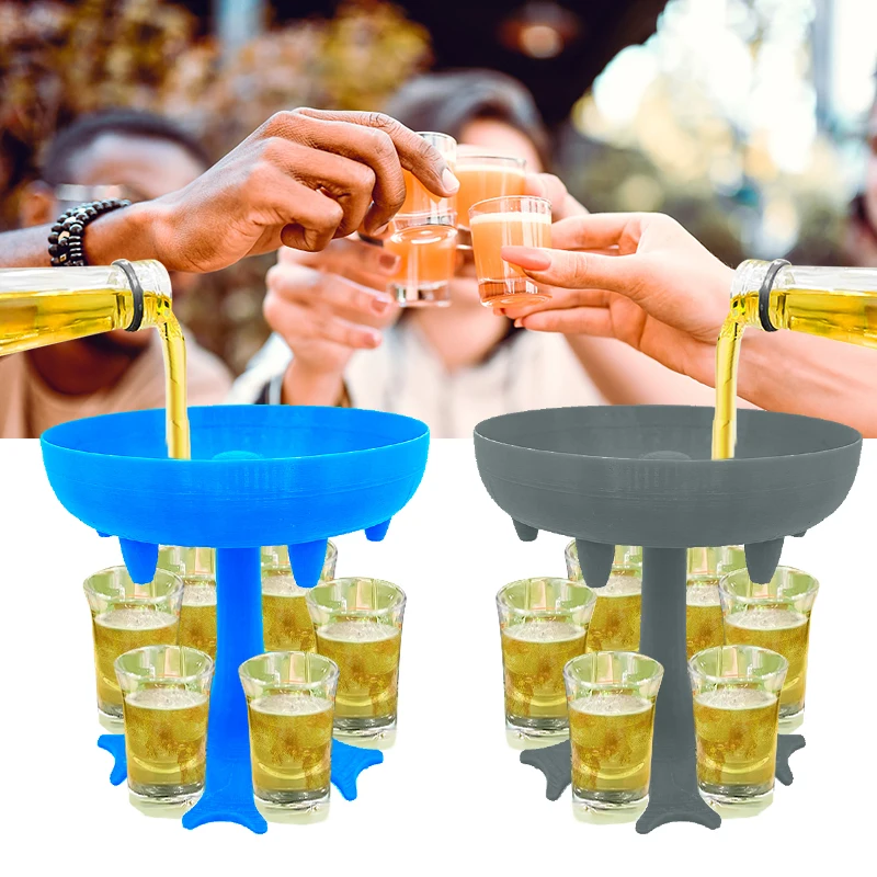 6 Shot Glass Wine Whisky Beer Dispenser Holder Liquor Dispenser Drinking Games Tools for Christmas Home Party Bar Shot Glass