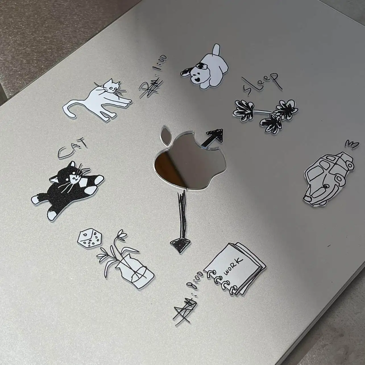 

Cat Kitten Dog Puppy Clock Crystal Laptop Case For Macbook Air13.6 M4 NEO 15 M3 Hard Cover For Mac Book Pro 13 M1 M2 14 M4 M5 16
