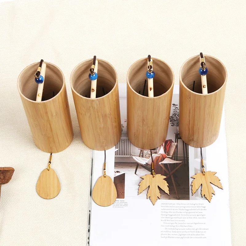 Japanese Wind Chimes Bamboo Chord Wind Bells Outdoor Meditation 440Hz Sound Healing Garden Bell Children's Musical Instruments