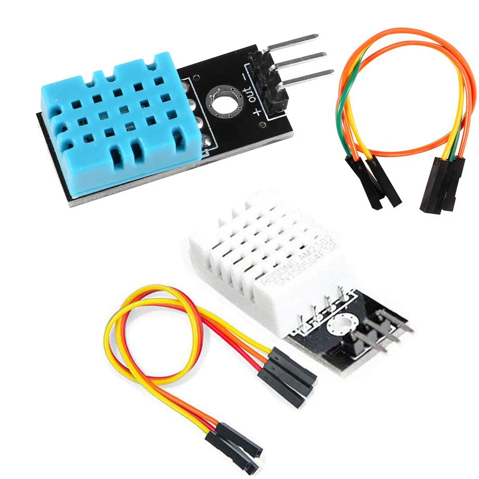 DHT11 DHT22 moduł czujnika wilgotności cyfrowy czujnik wilgotności temperatury 3.3V-5V z przewodami dla Arduino Raspberry Pi 4