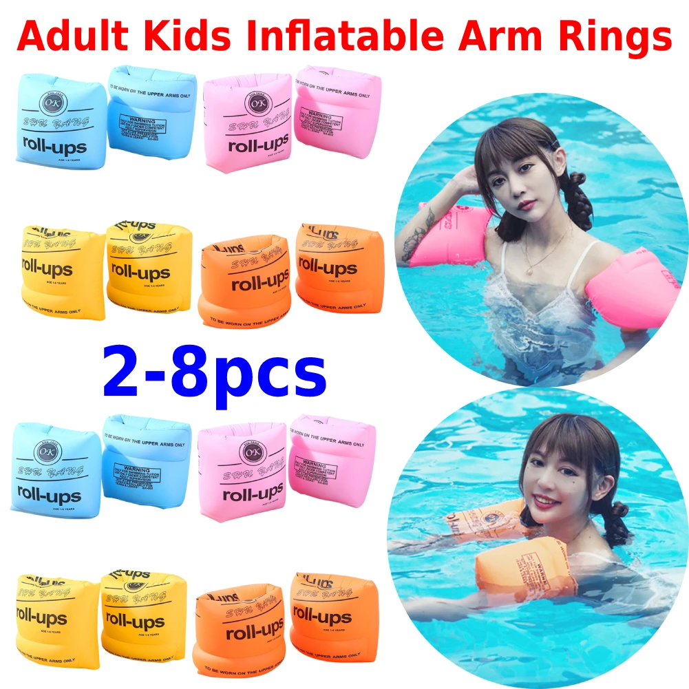 2pcs Children Swimming Arm Rings Inflatable Pool Float Circle Sleeves Pool Buoys Armbands for Swim Trainers