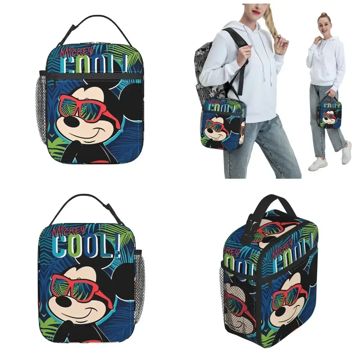 Mickey mouse anime almoço saco grande recipiente de refeição saco térmico lancheira tote trabalho piquenique menina menino