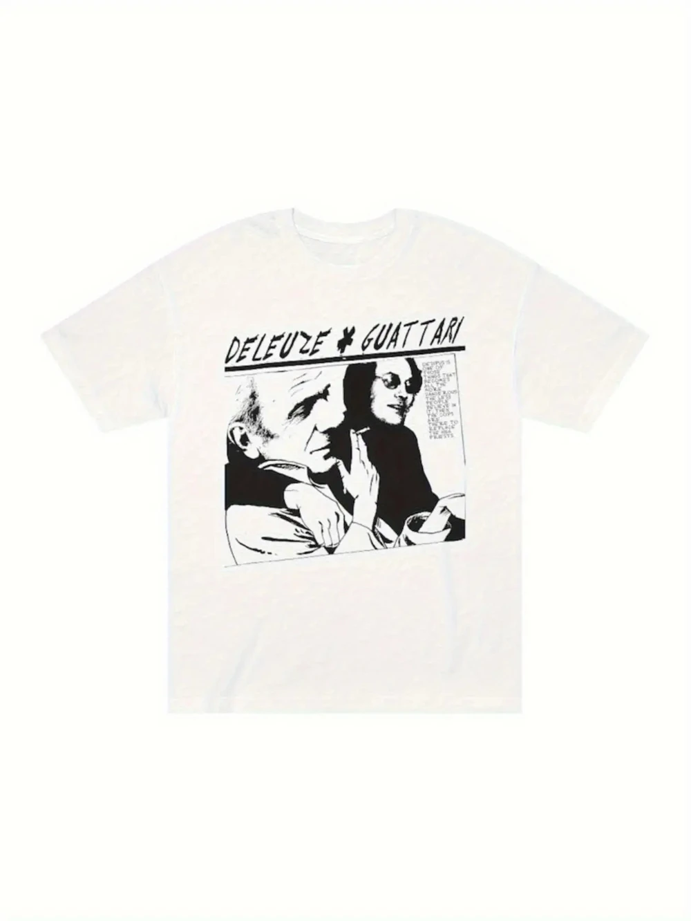T-shirt à motif philosophe rétro postmoderne pour hommes - Inspiré par Gilles Deleuze et Felix Gaudí, t-shirt harajuku surdimensionné