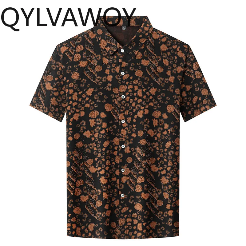 

QYLVAWOY 100% Mulberry Silk Men's Shirts High-end Shirts for Man 2025 New Summer Shirt Short Sleeve Tops Lapel Casual Business