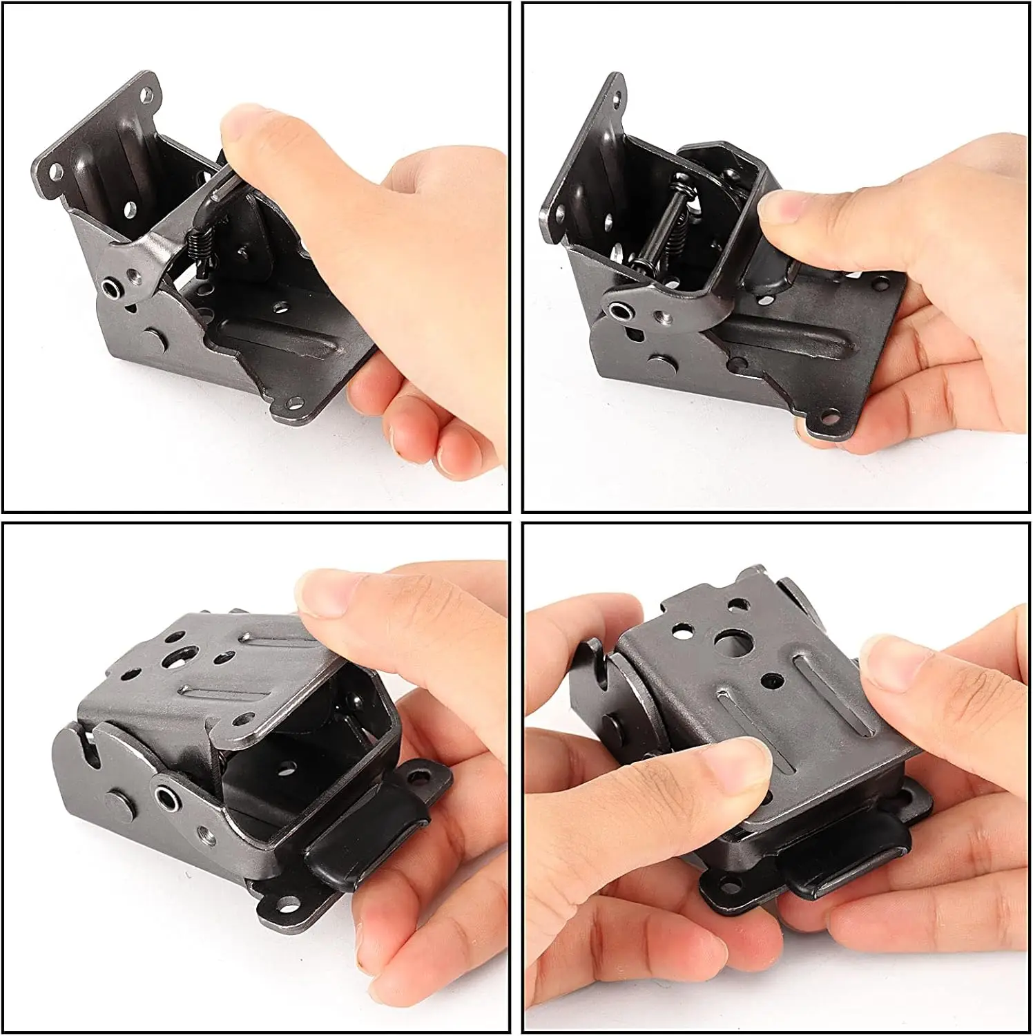 4/8 Pcs Table Leg Folding Brackets Lock Extension Support Bracket Foldable Self Lock Hinges for Table Legs, Bed Leg, Workbench