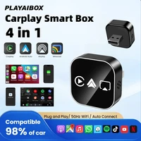 Adaptador Inalámbrico 4 en 1 para Carplay 2026, Mirror Link, Conexión por Cable a Inalámbrica, Android Auto, WiFi 5Ghz, USB, Plug and Play, Dongle