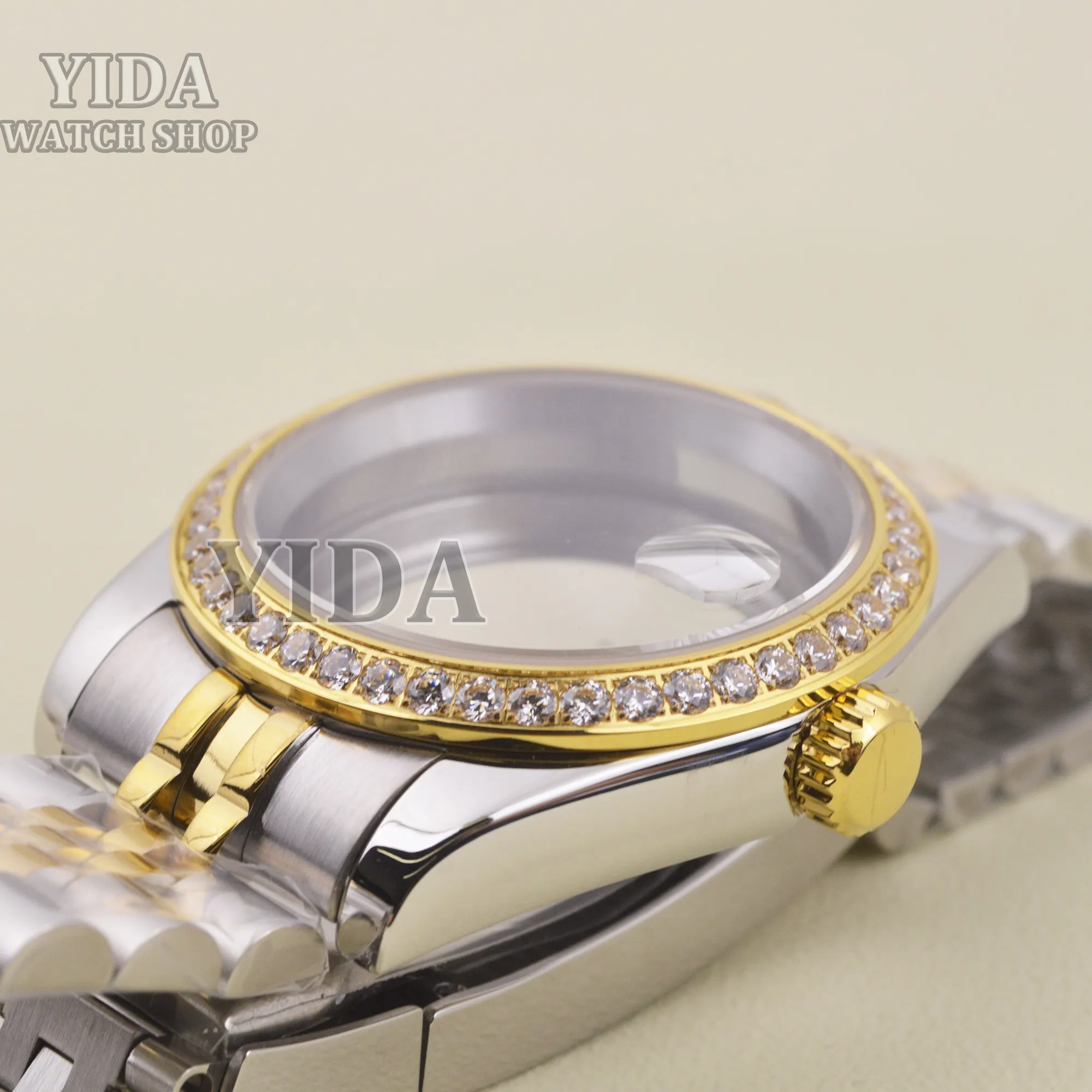 NH35 다이아몬드 시계 케이스 스테인레스 스틸 스트랩 사파이어 크리스탈 39mm 케이스 Datejust NH35 NH36 무브먼트 10ATM 방수 부품