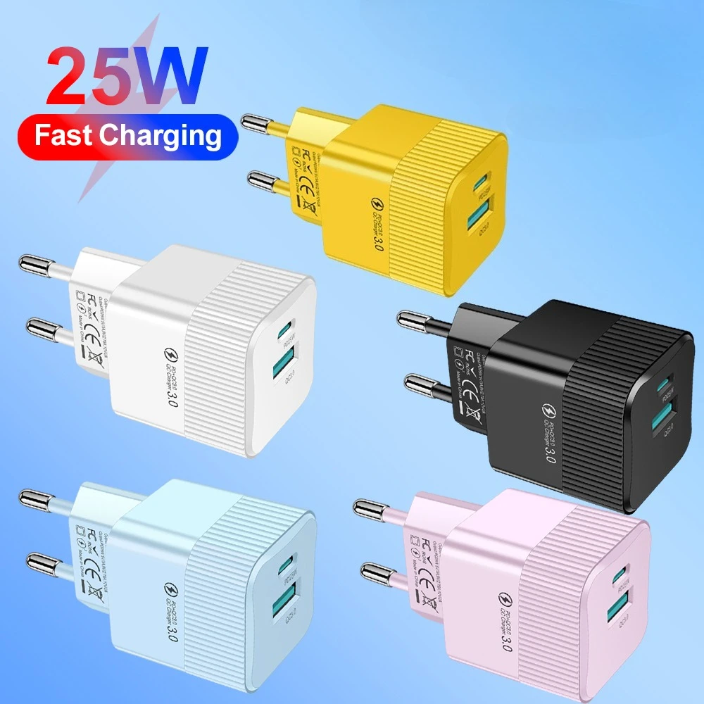 PD 25W Charger USB Type C Fast Charging Phone Charger Adapter For iPhone Samsung Xiaomi Quick Charge EU/US/KR Plug Wall Charger