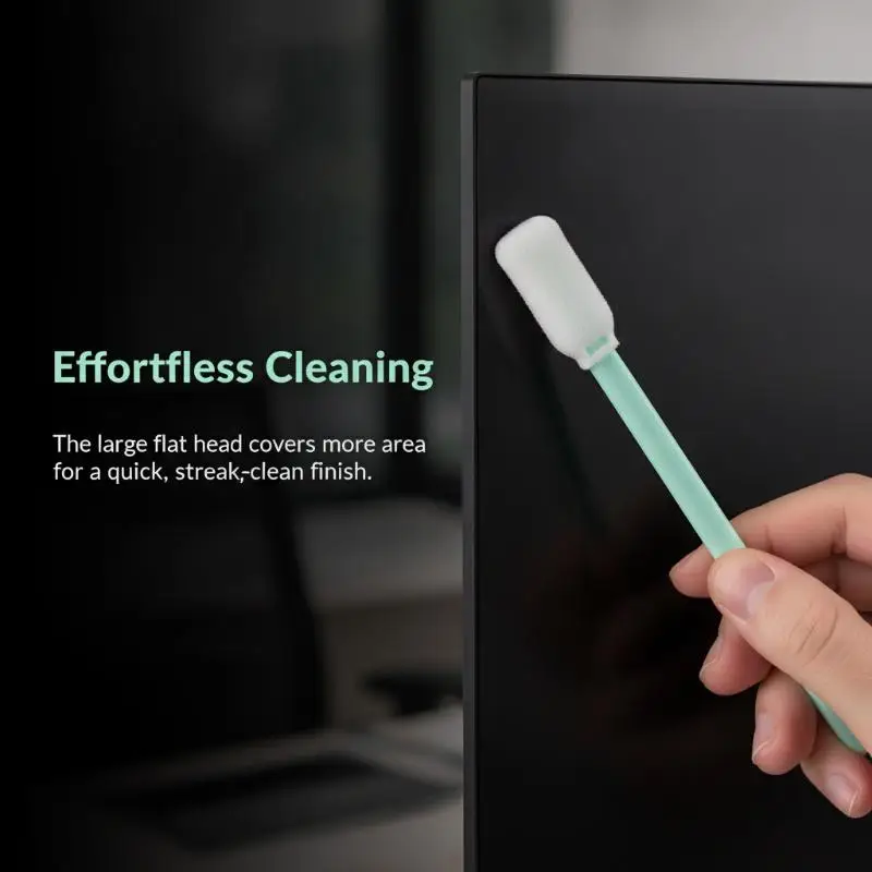 Dust Free Foam Cleaning Swabs 50 Pack Lint Free High Absorbent Sponge Head For Precision Electronics Oil Stain Cleaning