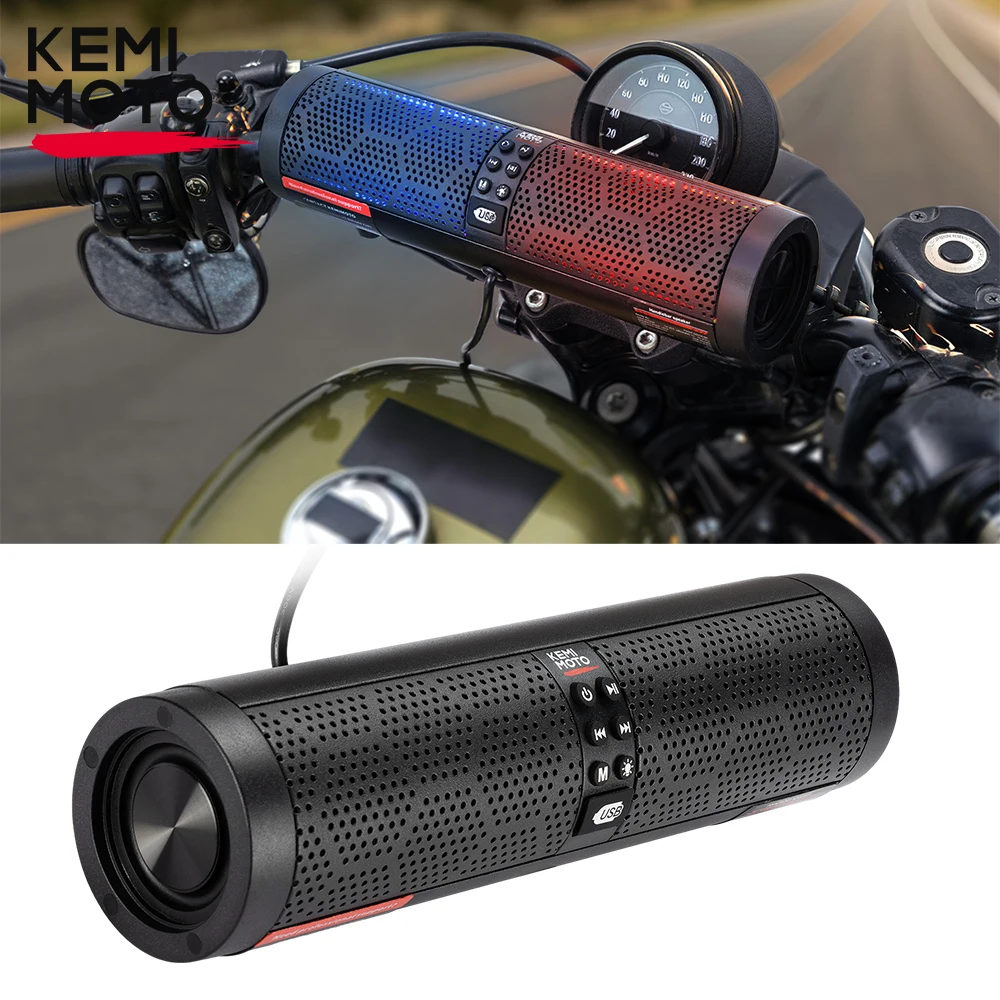 

Motorcycle Speaker Music Player USB Bluetooth LED Ambient Lighting Audio Adjustable Mount for Motobike ATV UTV Accessories