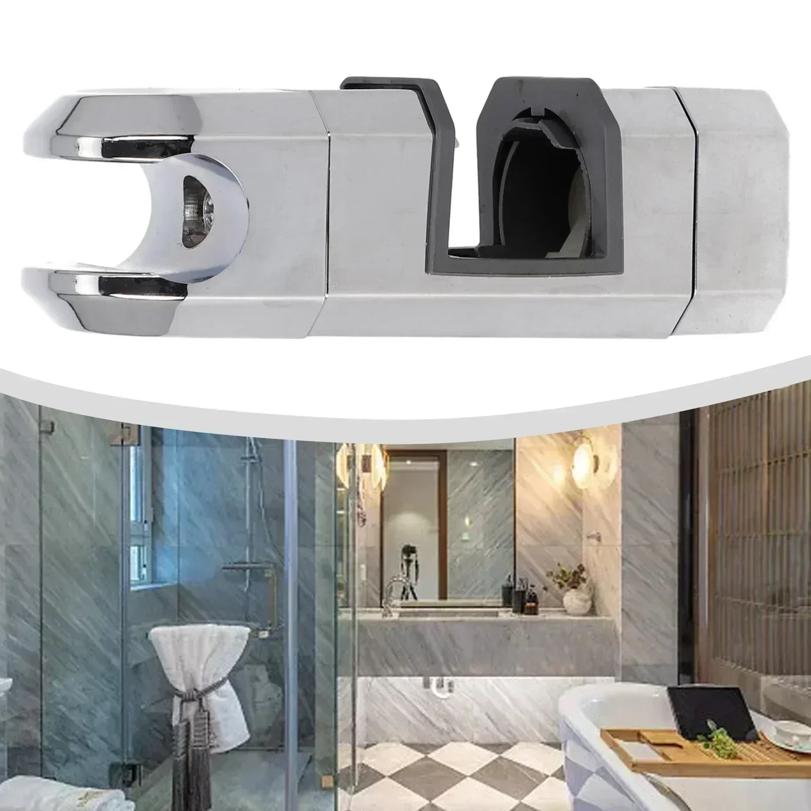 

Universal ABS Chrome Shower Head Holder Adjustable Bathroom Shower Bracket Rack Slide Bar Bathroom Faucet Part