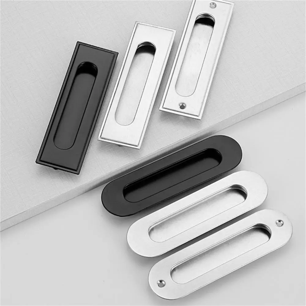 30/20/10PCS Stainless Steel Built-in Handle Concealed Wooden Door Sliding Door Handle Closet Pulls Drawer Door Buckle Hardware