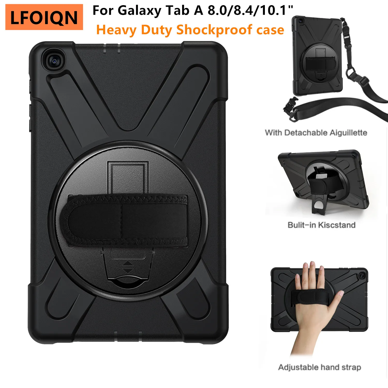 LFOIQN Heavy Duty Case for Samsung Galaxy Tab Tab A 10.1 2019 SM-T510 T515 Tab A 8.4 2020 T307 T307U 8.0 T290 T295 Stand Cover