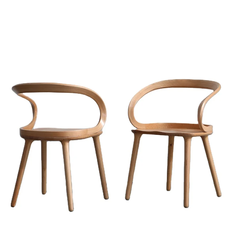 European Style Future Design Cheap Modern Solid Wood Backrest Restaurant Chair Nordic Simple Dining Chairs