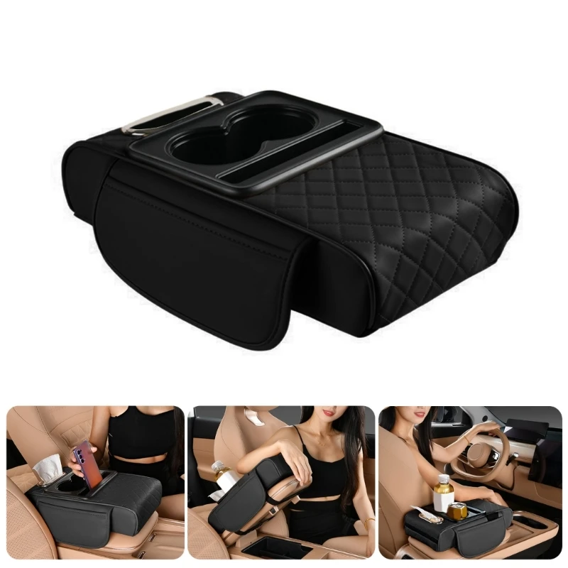 Vehicle Armrest Height Enhancer Leather Cushions Providing Comfort & Support with Easy to Clean for Various Car Models