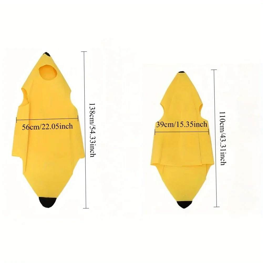 Kostum Pertunjukan Dewasa Anak-anak Jumpsuit Kostum Buah dan Pisang Pertunjukan Pesta Karnaval Pakaian Panggung Lucu