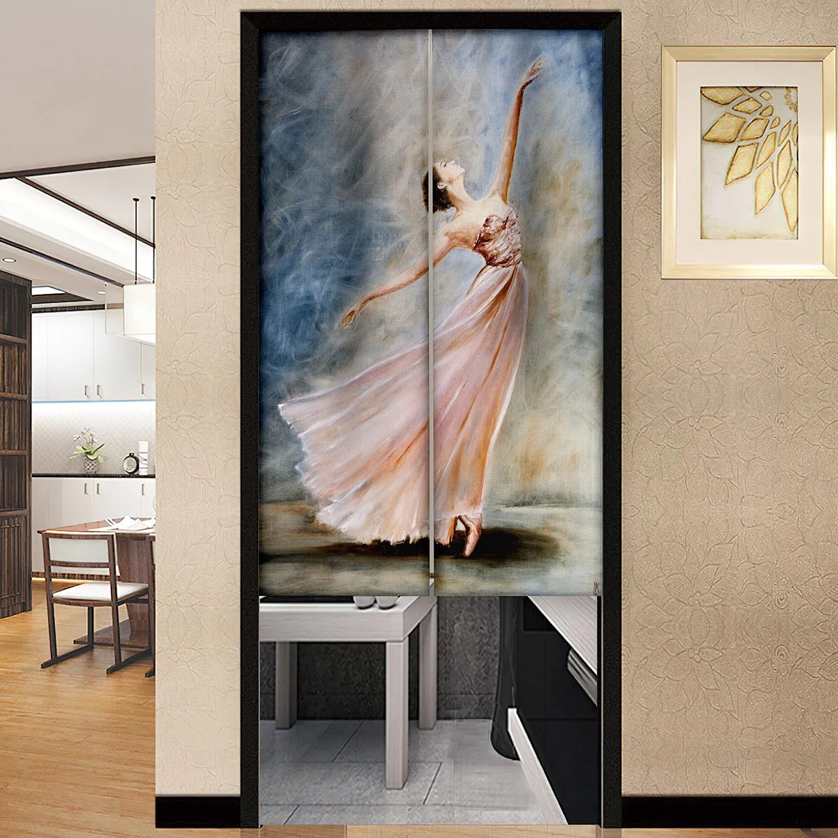 Ballerina Girl Printing Door Curtains Bedroom Kitchen Living Room Partition Home Entrance Restaurant Hanging Half-Curtains Decor