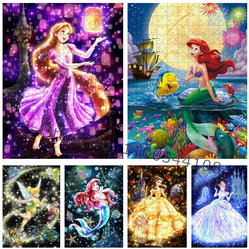 

1000 Piece Disney Princess Puzzle Cartoon Creative Diy Jigsaw Puzzle Creativity Imagine Intellectual Education Toys for Kids