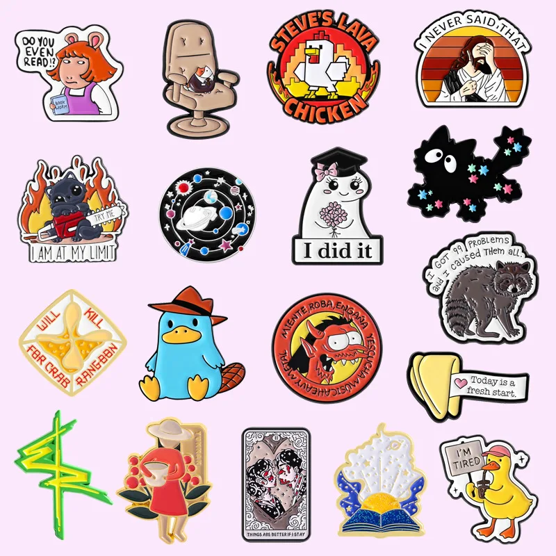 Animal Brooches Cartoon Cute Chicks Raccoons Platypuses Metal Badges Small Gifts Wholesale Cap Pins for Clothes Backpack Pin