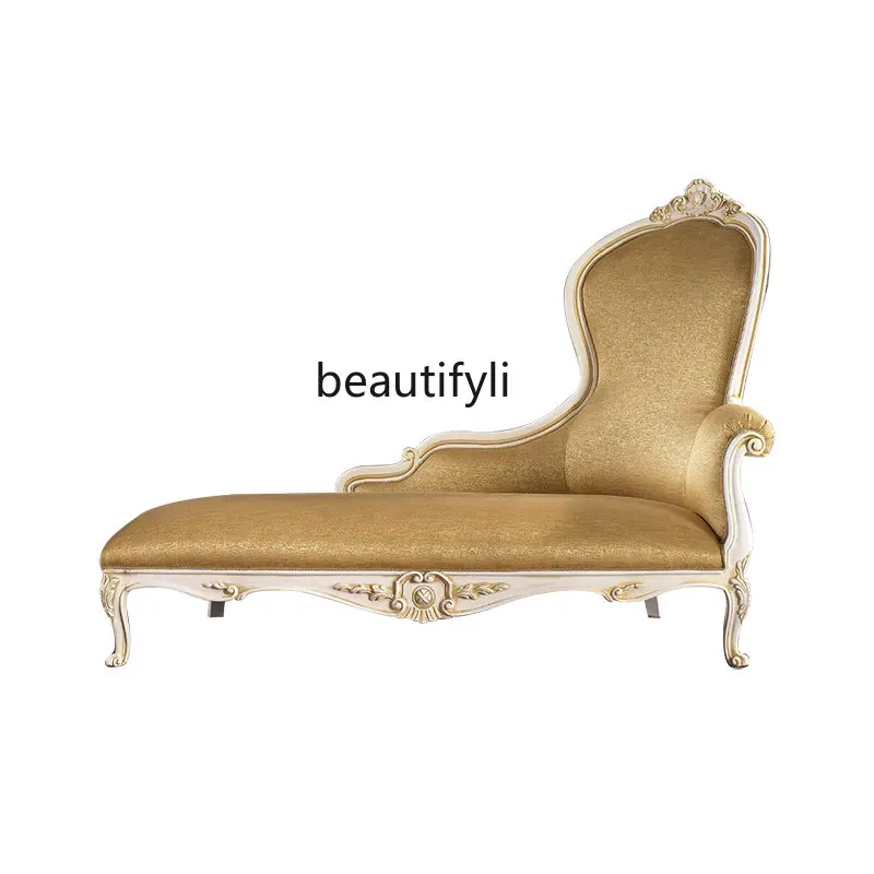 

yj French Entry Lux Solid Wood Carving Modern Simple High-End Elegant Court Chaise Longue