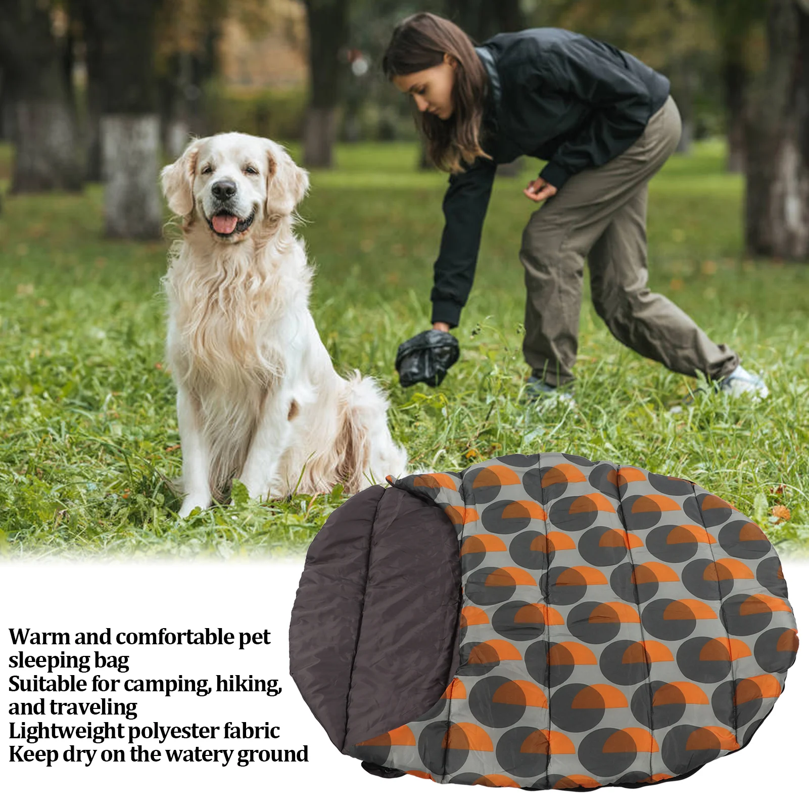 Dog Sleeping Bag Waterproof Warm Portable Pet Packable Bed With Storage Bag For Camping Hiking