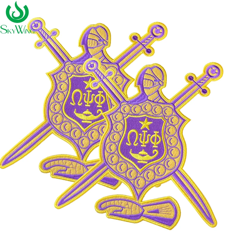 Embroidered Iron-On Omega Psi Phi Retro Shield Patch for Hoodie, Ques, 1911 Fraternity Patch, Paraphernalia