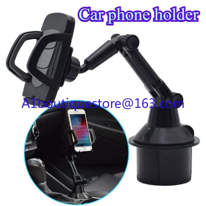 Long arm universal 360 degree adjustable gooseneck foldable car cup phone holder