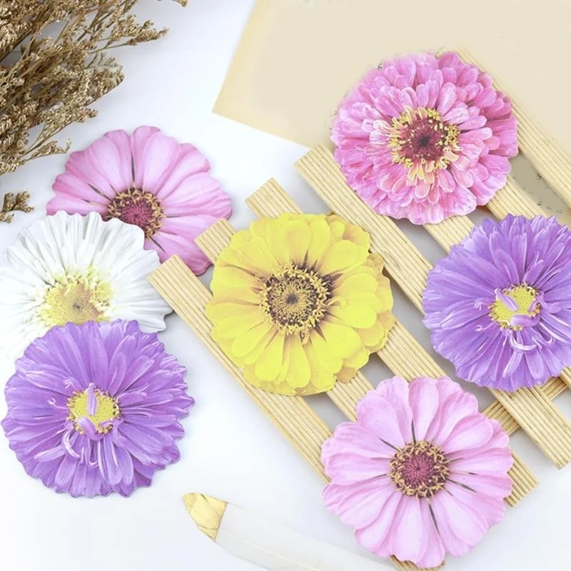 25 lembar tongkat notes pad auto-perekat notpads bunga desain bentuk