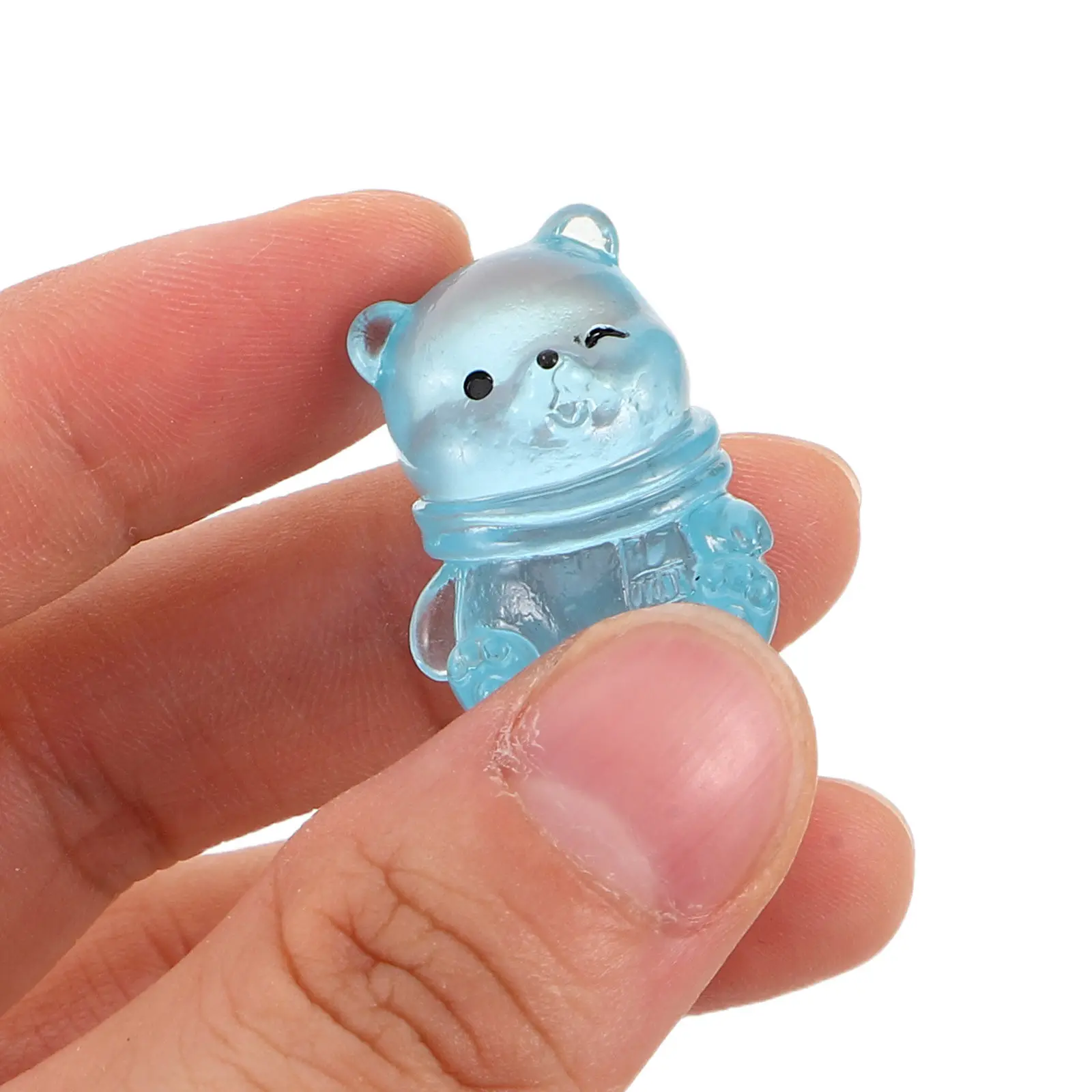 40Pcs Glow in Dark Mini Resin Bears Cute Nighttime Decor for Bedrooms Living Spaces Office Fairy Garden Aquarium Craft DIY