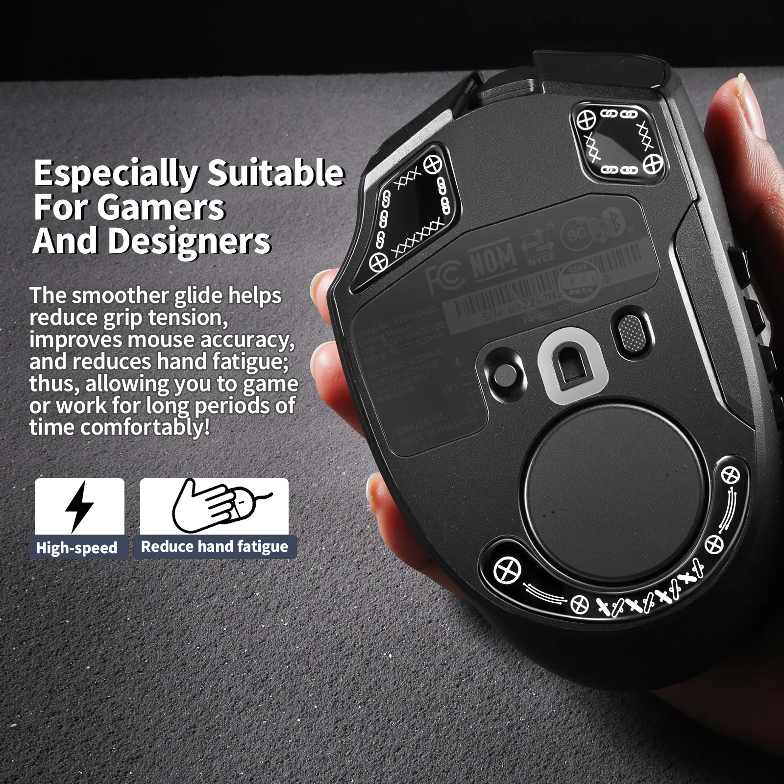 Mouse Glide Glasses Skates For Razer Naga V2 Pro Superlight Wireless Gaming 2.5D Curved Edge Mouse Anti Slip Feet Accessories - Image 4