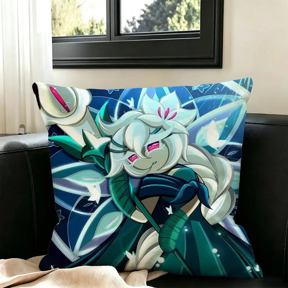 White Lily Cookie Run Kingdom  Square Double-Sided printed Pillow Case Bedroom Bedside Pillow Sofa Cushion Cover - view 5