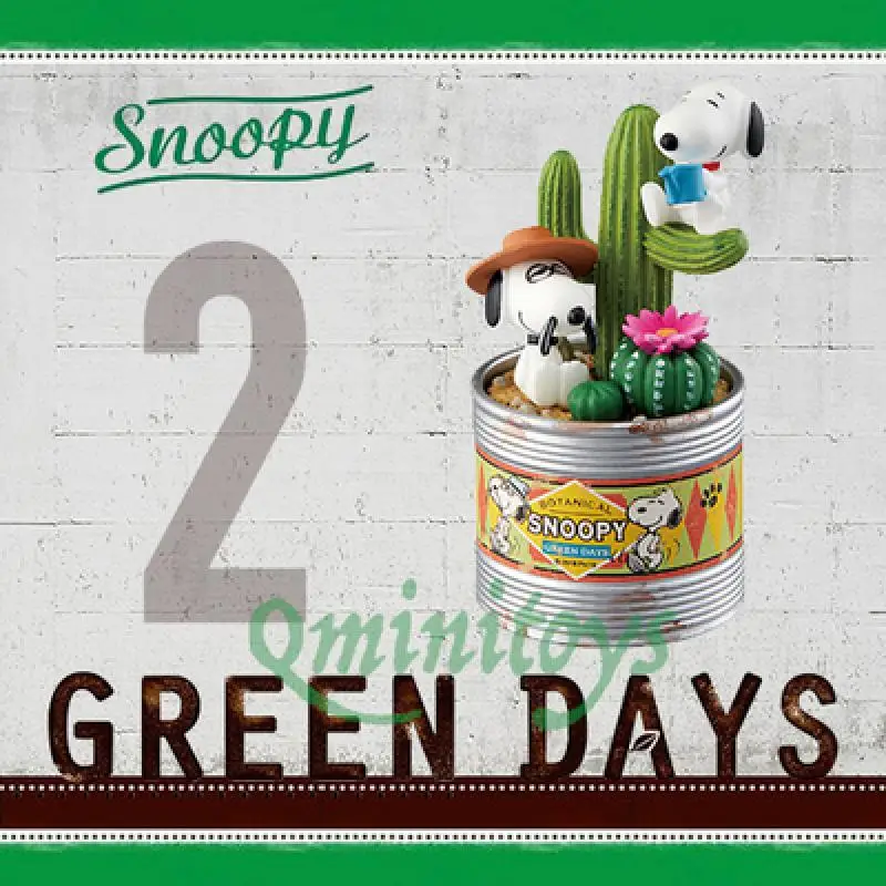 Snoopy Green Days Anime Figure Models Green Potted Plant Table Ornaments Anime Peripherals Toys Kawaii Dolls Gifts for Childrens