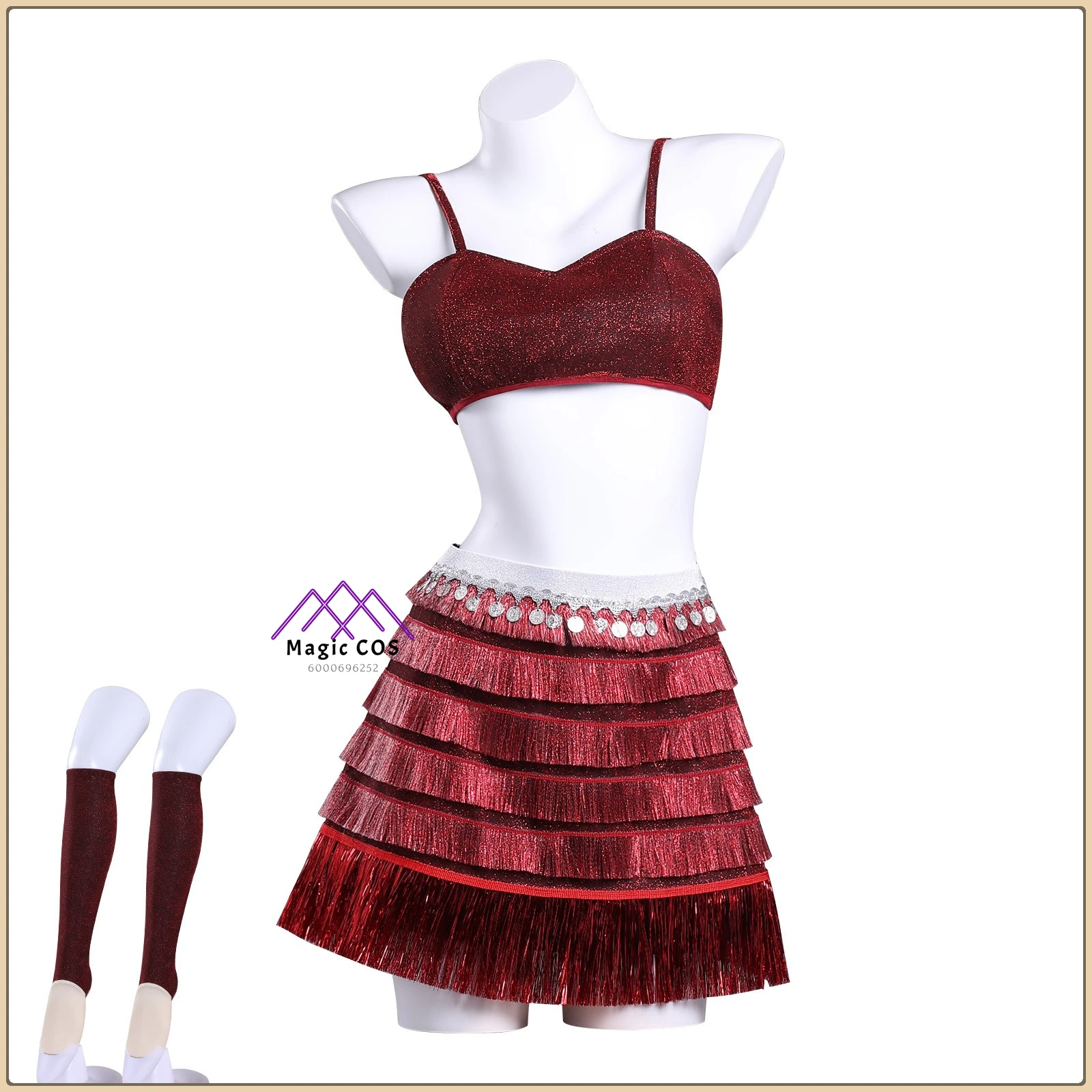 

Hot Movie Character Xia Qiling Cosplay Costume Red Sexy Sequin Mini Skirt (Shiny Style) Full Set High Quality Anime Outfit