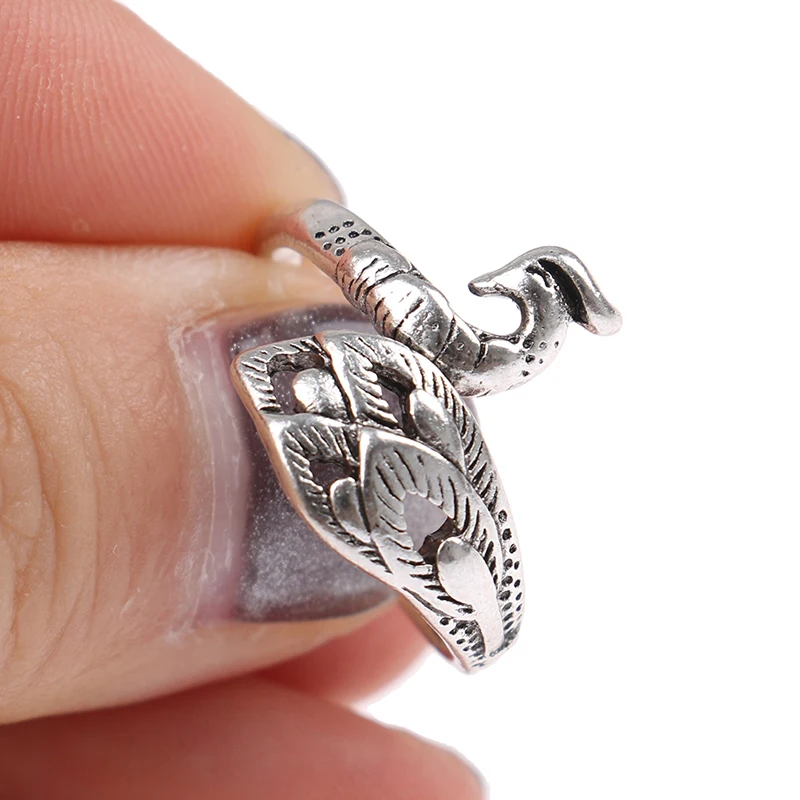 Adjustable Knitting Loop Crochet Loop Knitting Peacock Ring Accessorie