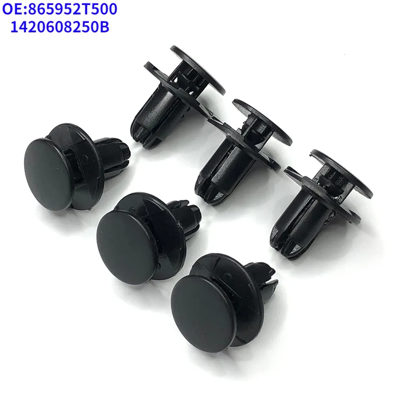 

100PCS M8 Car Buckle Korean Car Bumper Leaf Decoration Fastener Clip Lining Mud Retaining OEM1420608250B, 865952T500