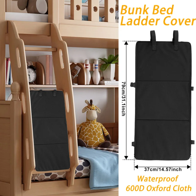

Kids Safety Bunk Bed Ladder Cover Foldable Oxford Cloth Waterproof Loft Beds Ladder Pad for Climbing Ladder Protective board