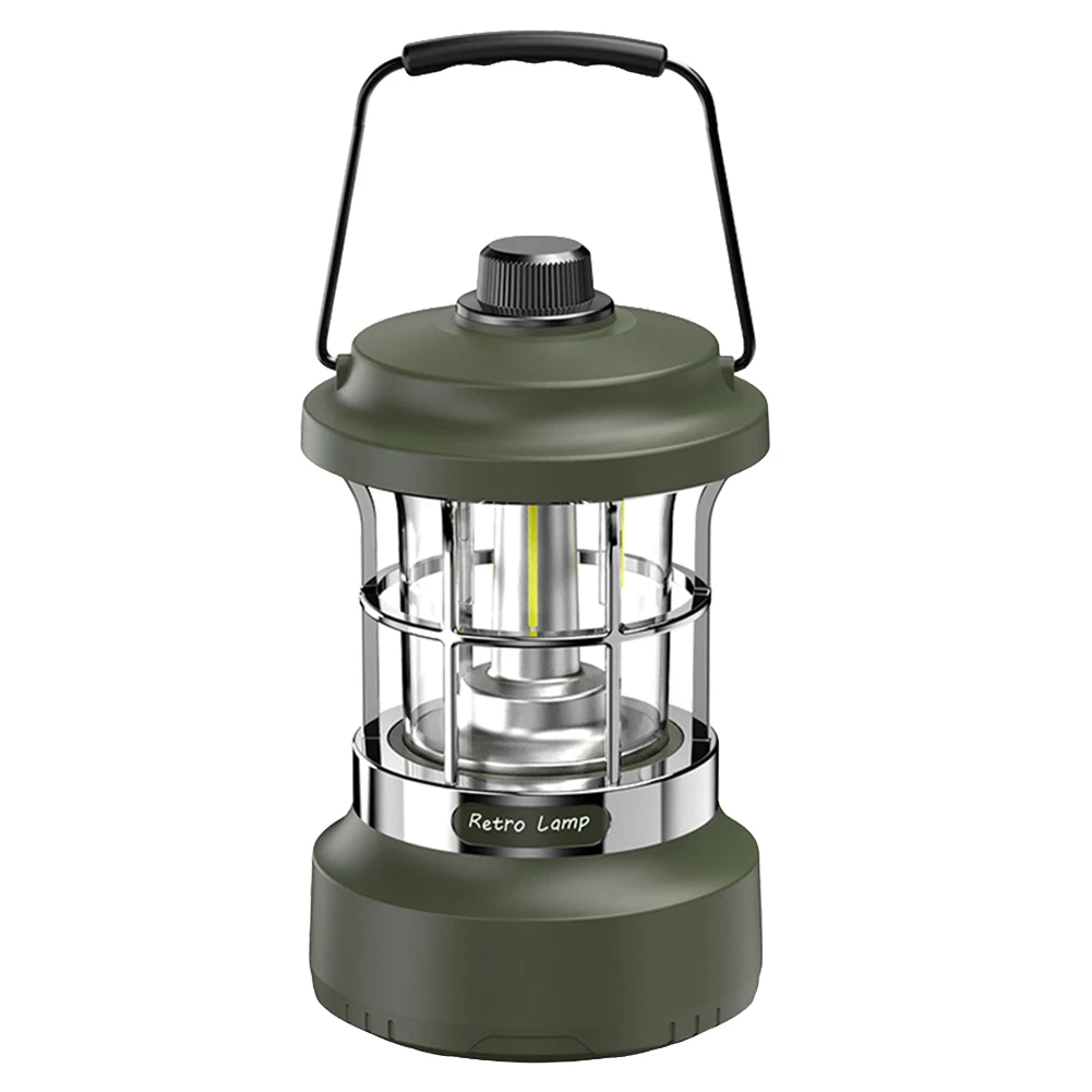 Camping Light Retro Tabletop Light 3 Light Colors Emergency Light IP44 Waterproof Camping Lantern Rechargeable for Night Fishing