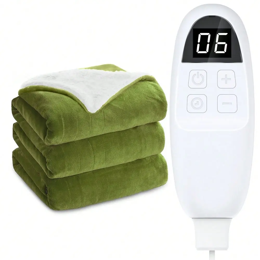 

Blanket Electric Throw Machine Washable Soft Flannel Electric Blanket, Heating Blanket Fast Heating With 4 Timer Setting, 6 Heat