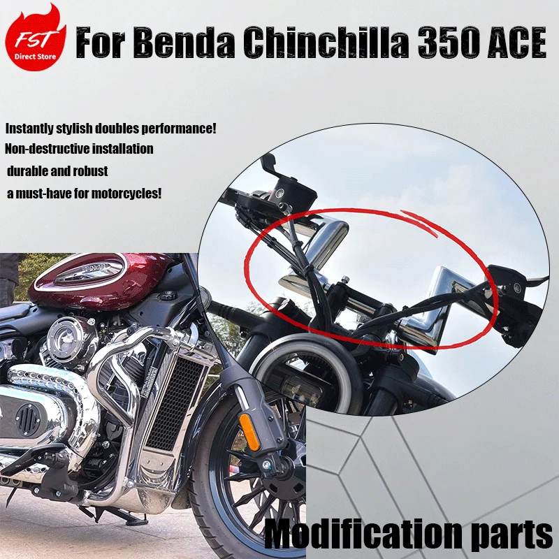 

Link 7: Modified bumper, leather side bag and handlebar for BENDA Chinchilla 350 ACE