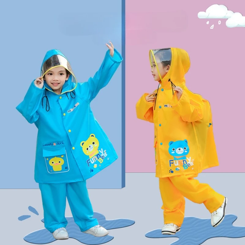 

Children's Full Body Waterproof Split Raincoat Ourdoor Travel Hiking Raincoat and Rainpants Set for Boys and Girls Tour Rainwear