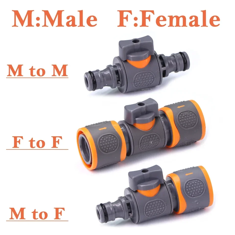 Garden Water Flow Control Valve with 16mm Quick-Release Hose Interface for Efficient Tubing Connection and Leak-Free Joint Exten
