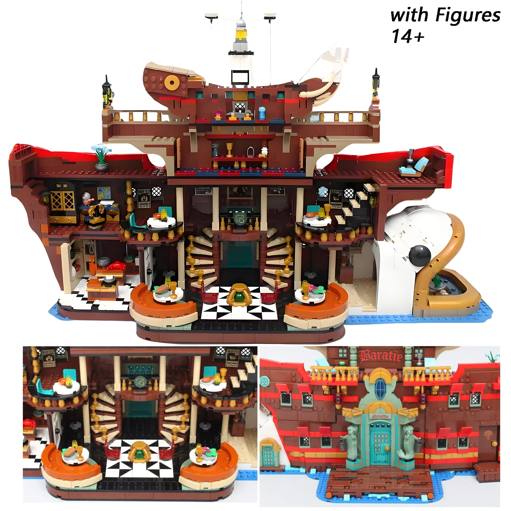 Bloques de Construcción Modelo Restaurante Flotante 2025, Compatibles con 75640, 3402 Piezas, Juguetes de Construcción para Adultos y Niños, Regalos de Cumpleaños