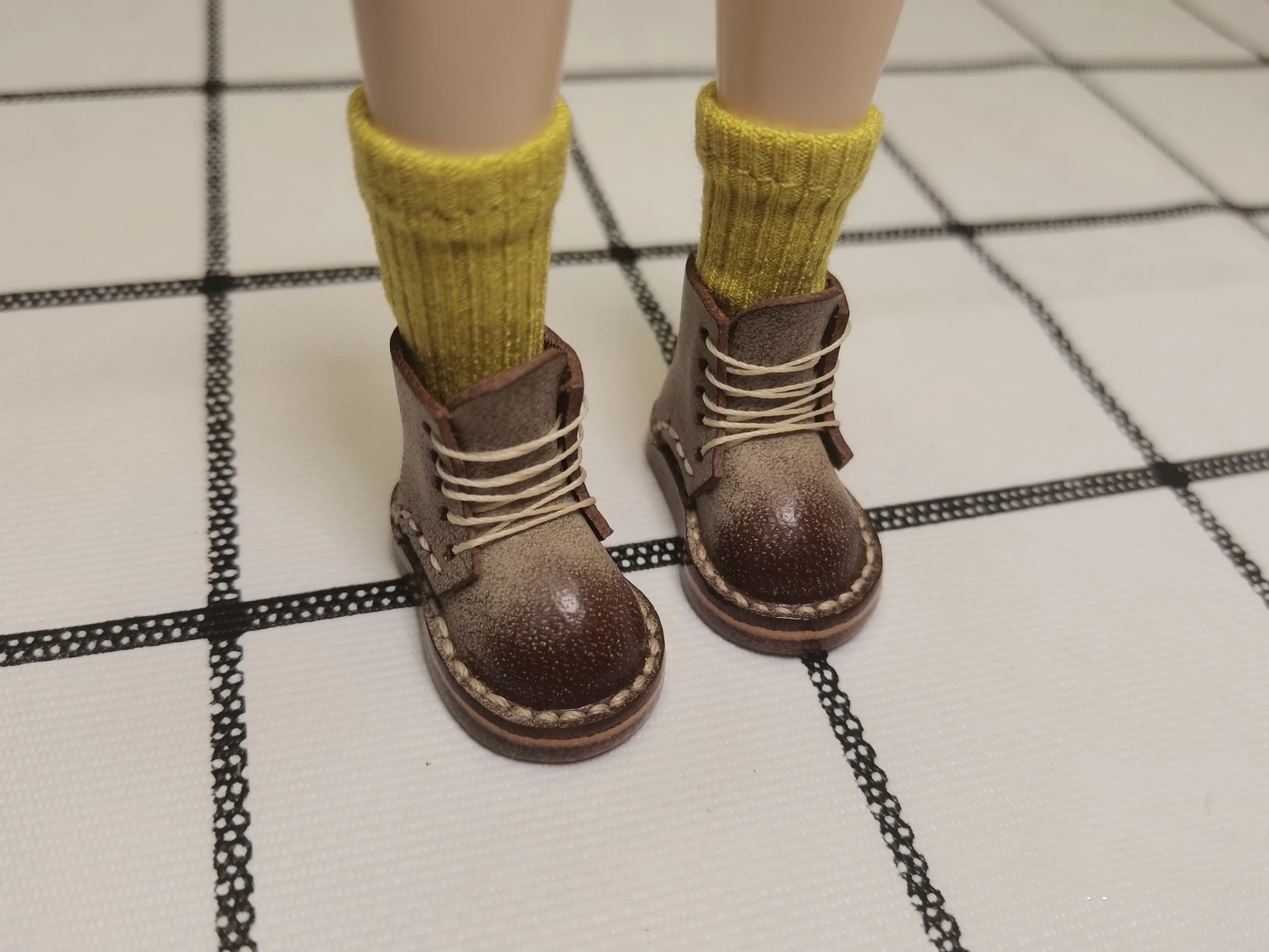 

（Twoweeks reservation）Handmade BJD Blythe Head layer waxed vegetable tanned cow hide Leather boots matchingshoes