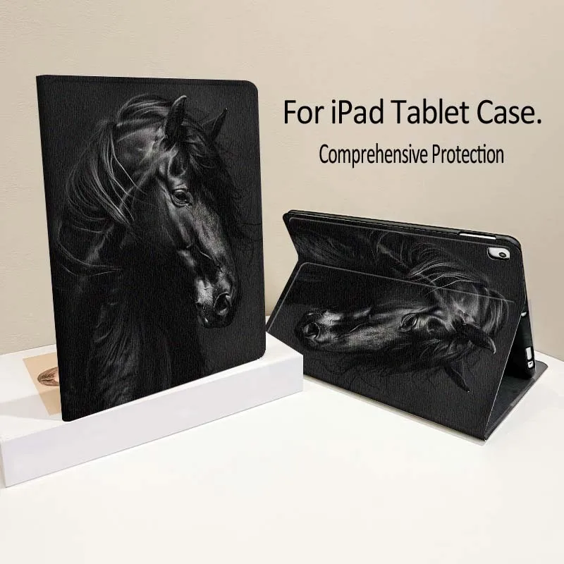 

Artistic Cool Horse For iPad Pro Air mini 7 6 5 4 11th 10th 7th 6th 5th 13 12.9 11 10.9 10.5 10.2 Inch Tablet Case