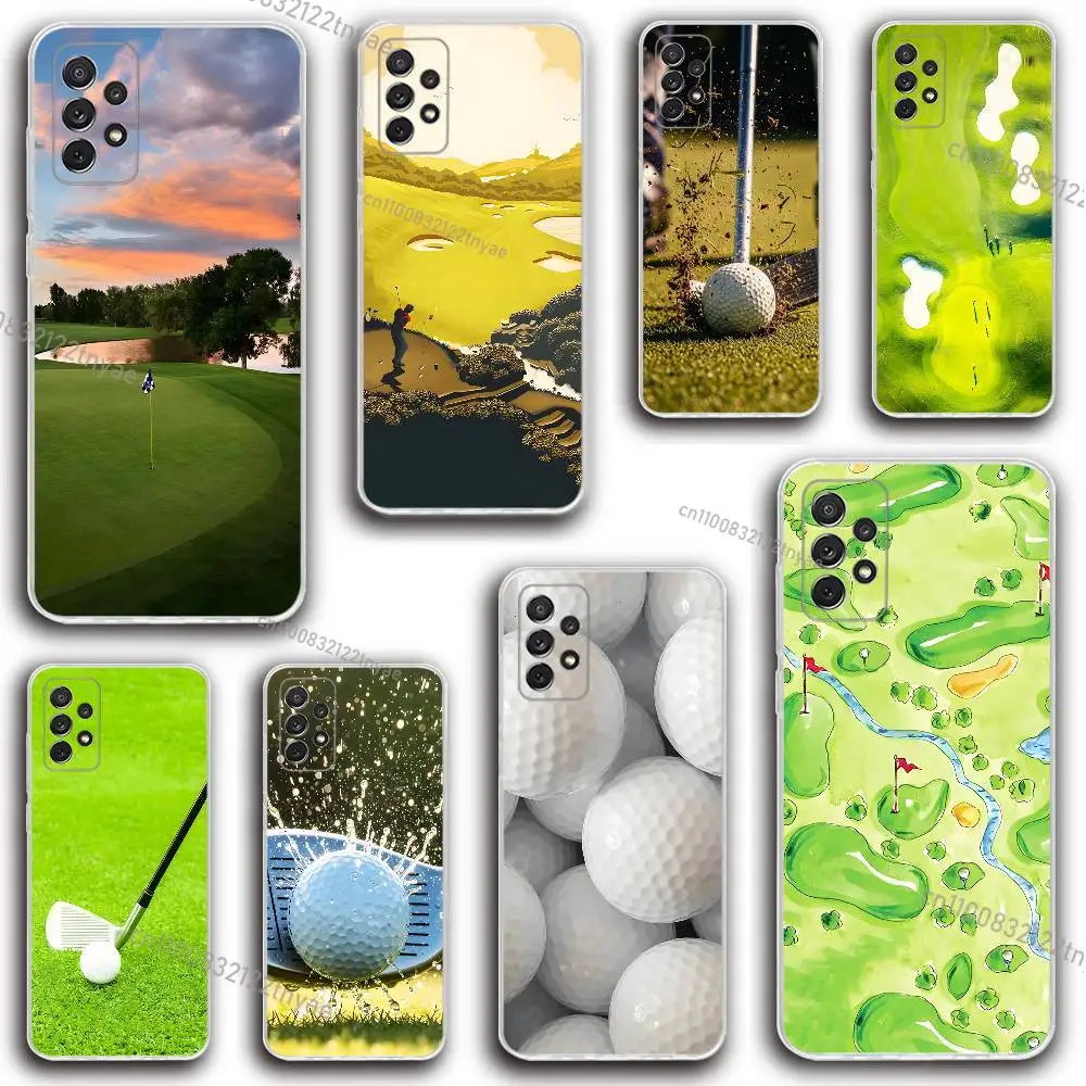 

Sport Golf Ball Phone Case Silicone For Samsung S30,23,21,22,20 FE lite,S10,9,PIus Note20ultra Soft Transparent