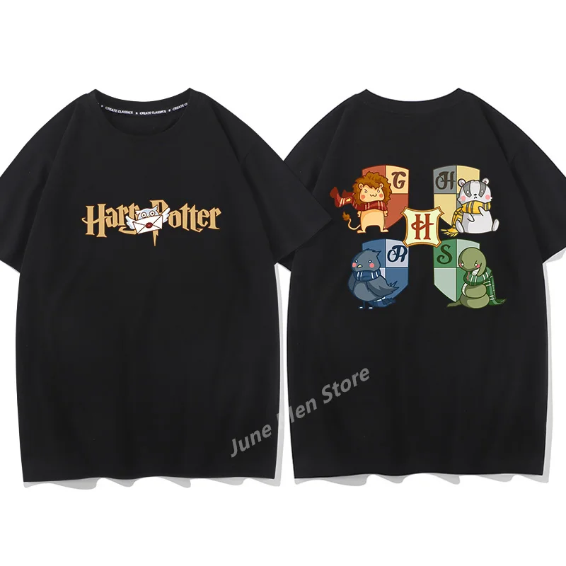 (Uniqlo)Harry Potter's magical Cotton T-shirt Y2k Tees Kid T-shirt Top Men Cotton T-shirt Top Summer Women T-Shirt Men Clothing