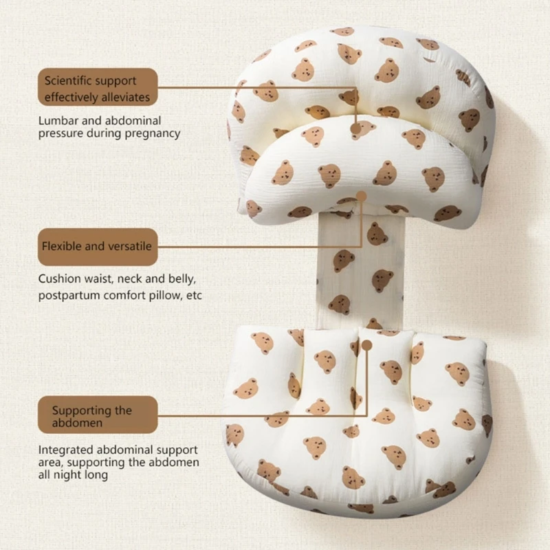 L5YF Pregnancy Pillows Comfortable Sleep Support Cushions Soft for Back Relief