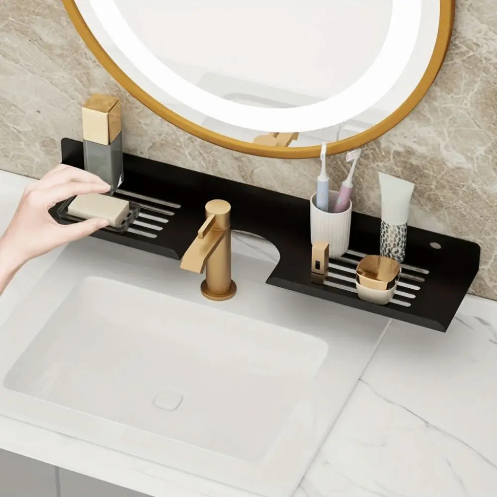 

Easy To Install Rustproof Bathroom Shelves Moisture-proof Wear-resistant Wall Shelf Sturdy Durable Organizer Rack Apartment